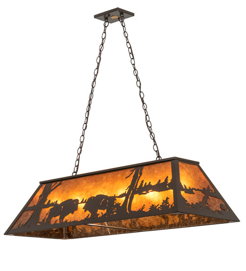 48" Long Battling Buffalo Oblong Pendant