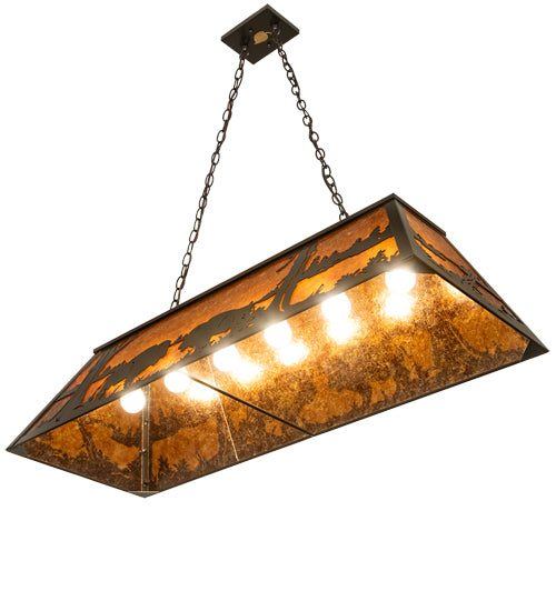 48" Long Battling Buffalo Oblong Pendant