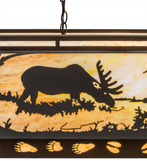 61"L Moose & Black Bear Oblong Pendant