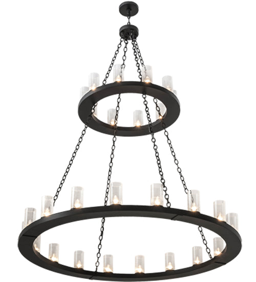 60" Wide Loxley 28 Light Two Tier Chandelier