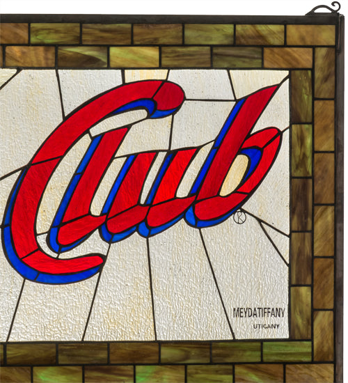 35"W X 17"H Utica Club Stained Glass Window