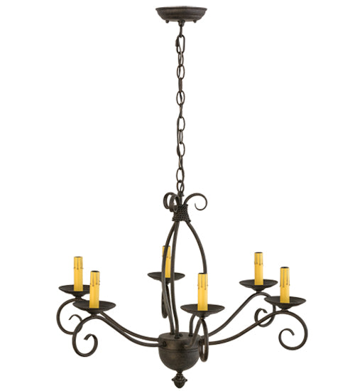 30"W Sienna 6 Lt Chandelier