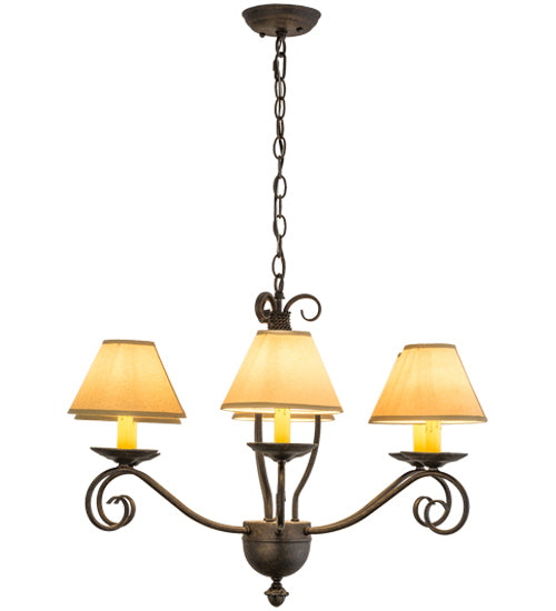 30"W Sienna 6 Lt Chandelier