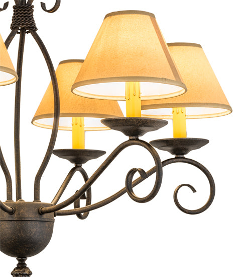 30"W Sienna 6 Lt Chandelier