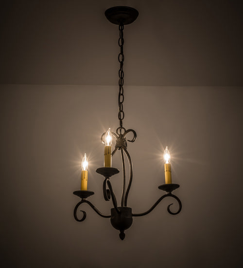 18"W Sienna 3 Lt Chandelier