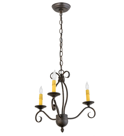 18"W Sienna 3 Lt Chandelier