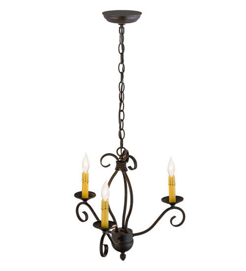 18"W Sienna 3 Lt Chandelier