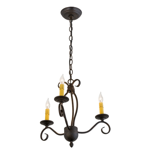 18"W Sienna 3 Lt Chandelier