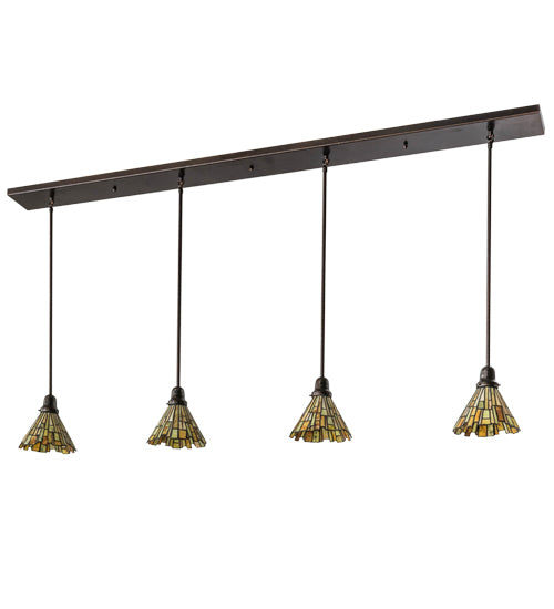 74"L Delta Jadestone 4 Lt Island Pendant