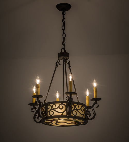 24"W Delano 6 Lt Chandelier