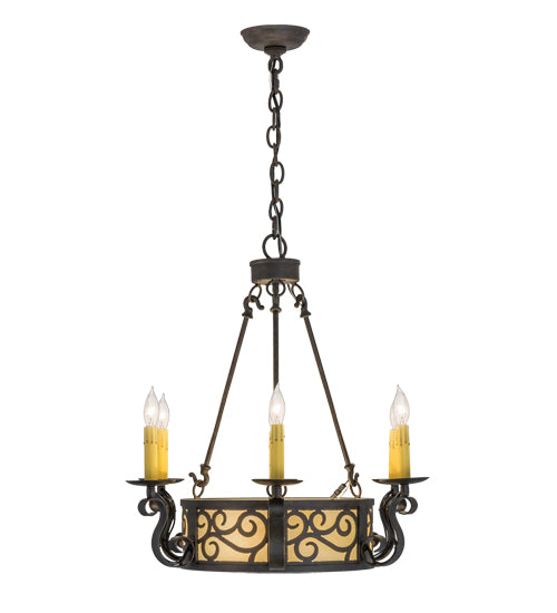 24"W Delano 6 Lt Chandelier