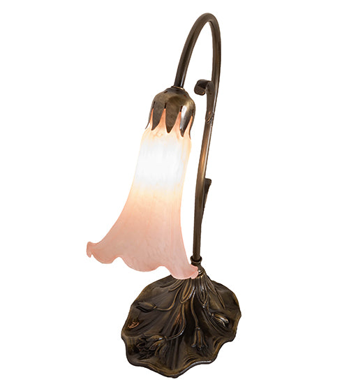 15" High Pink Tiffany Pond Lily Accent Lamp