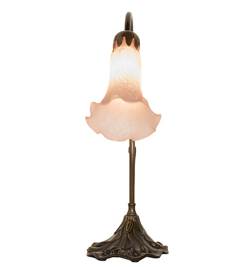 15" High Pink Tiffany Pond Lily Accent Lamp