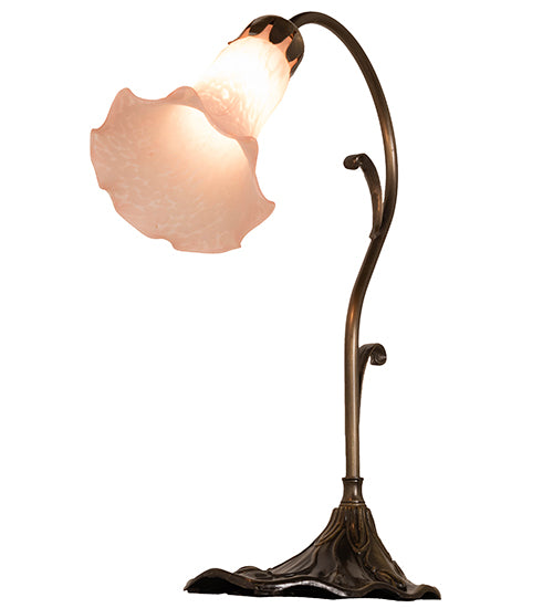 15" High Pink Tiffany Pond Lily Accent Lamp