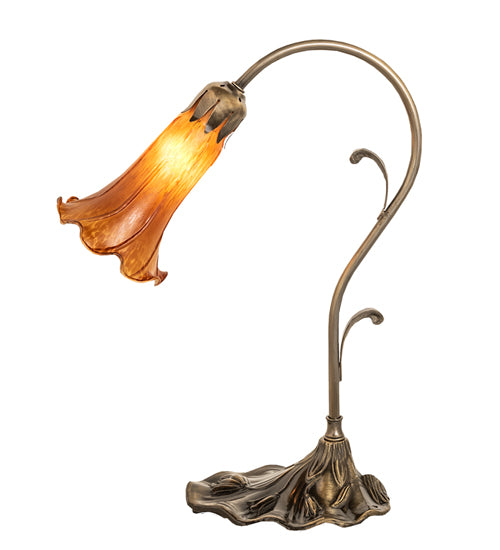 15" High Amber Tiffany Pond Lily Accent Lamp