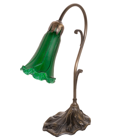 15" High Green Tiffany Pond Lily Accent Lamp