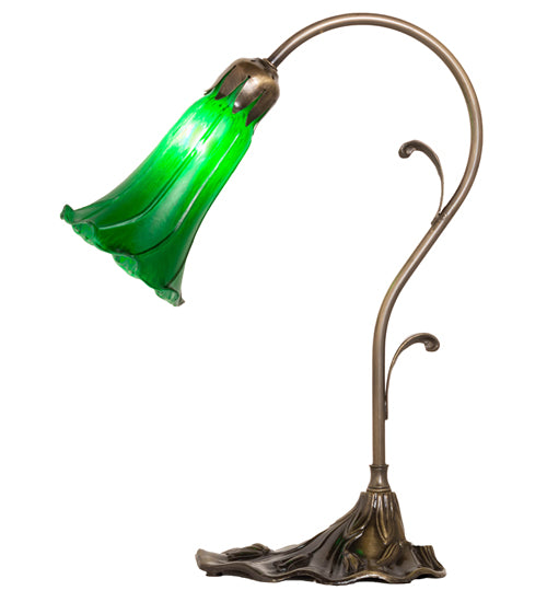 15" High Green Tiffany Pond Lily Accent Lamp