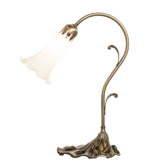 15" High White Tiffany Pond Lily Accent Lamp