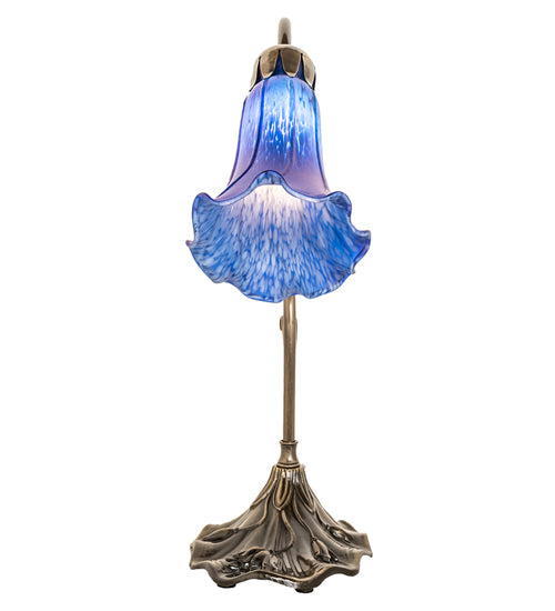 15" High Blue Tiffany Pond Lily Accent Lamp