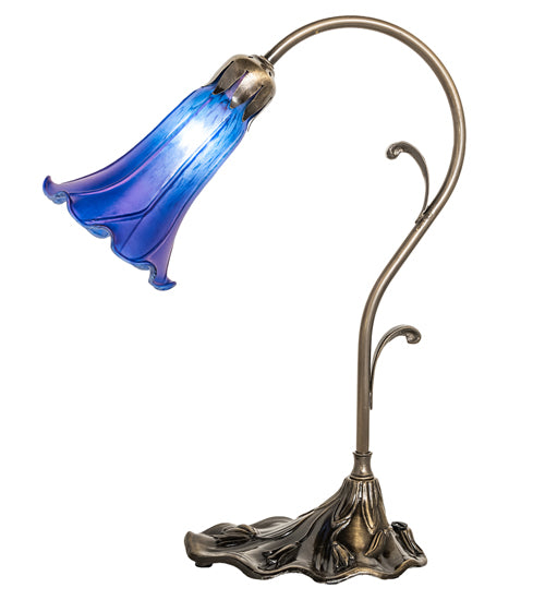 15" High Blue Tiffany Pond Lily Accent Lamp