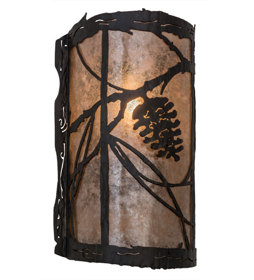 8" Wide Whispering Pines Left Wall Sconce