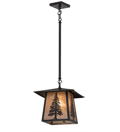 12"Sq Stillwater Tall Pine Pendant