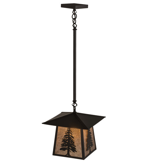 12"Sq Stillwater Tall Pine Pendant