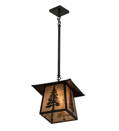 12"Sq Stillwater Tall Pine Pendant