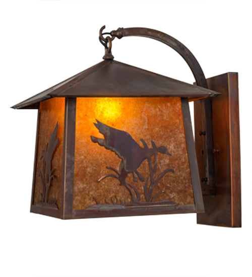 16"W Stillwater Ducks In Flight Curved Arm Wall Sconce