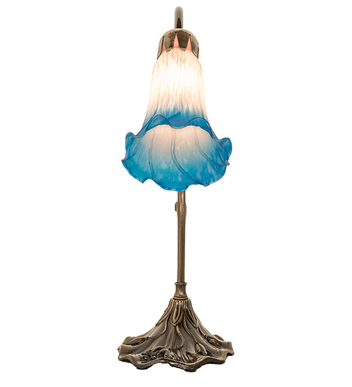 15" High Pink/Blue Tiffany Pond Lily Accent Lamp