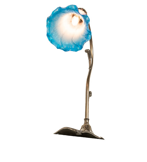 15" High Pink/Blue Tiffany Pond Lily Accent Lamp