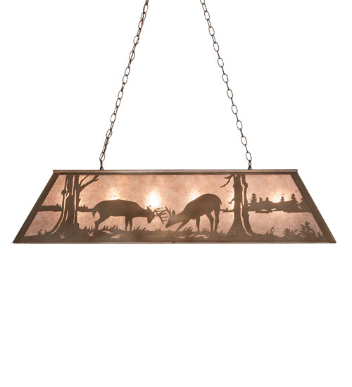 48" Long Battling Bucks Oblong Pendant