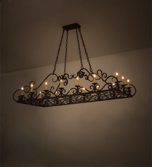 66"L Carlotta 16 Lt Oblong Chandelier