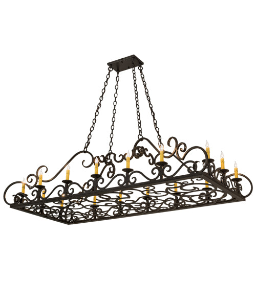 66"L Carlotta 16 Lt Oblong Chandelier