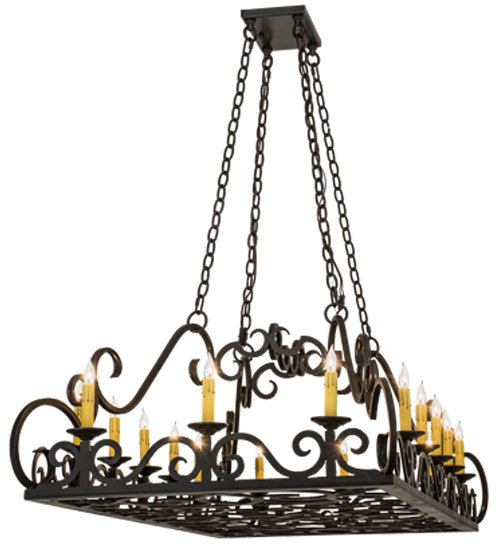 66"L Carlotta 16 Lt Oblong Chandelier