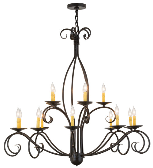 48"W Sienna 15 Lt Two Tier Chandelier