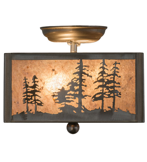 10"Sq Tall Pines Flushmount