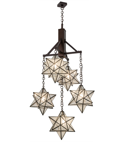 30"W Moravian Star 5 Lt Chandelier