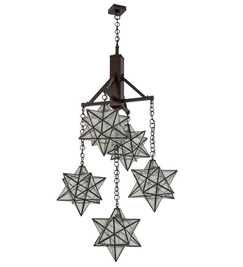 30"W Moravian Star 5 Lt Chandelier