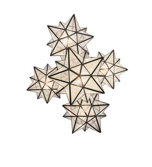 30"W Moravian Star 5 Lt Chandelier