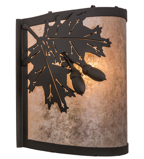 12"W Oak Leaf & Acorn Wall Sconce