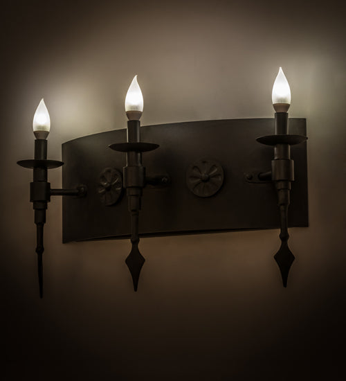 24"W Warwick 3 Lt Wall Sconce