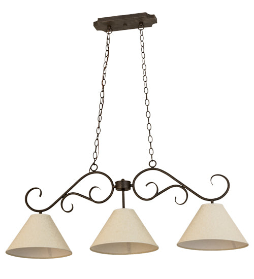 48" Long Bristol 3 Light Oblong Pendant