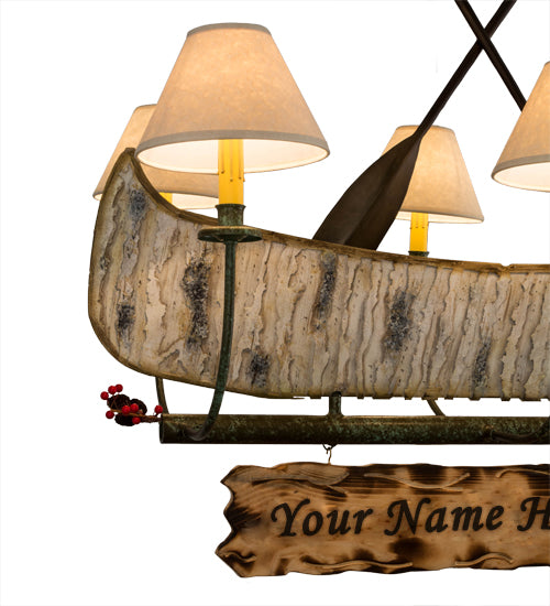 36"L Personalized Canoe 6 Lt Chandelier