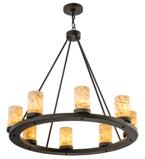 36"W Loxley Jadestone 8 Lt Chandelier