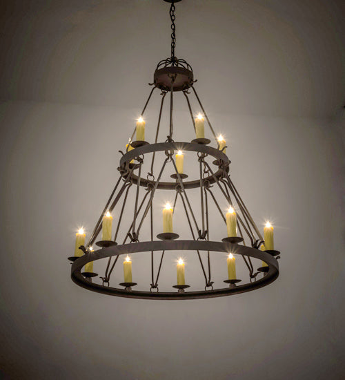 48"W Lakeshore 15 Lt Two Tier Chandelier