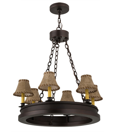 28"W Sullivan Ranch 6 Lt Chandelier