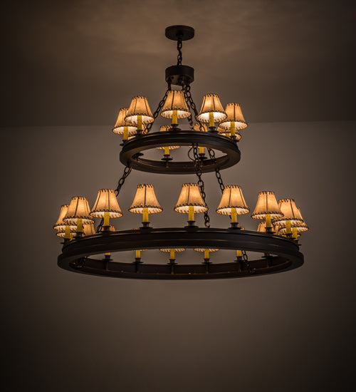 51"W Sullivan Ranch 27 Lt Two Tier Chandelier