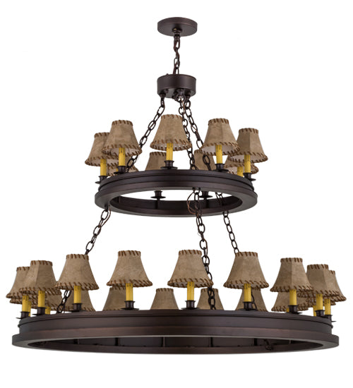 51"W Sullivan Ranch 27 Lt Two Tier Chandelier