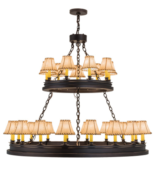 51"W Sullivan Ranch 27 Lt Two Tier Chandelier